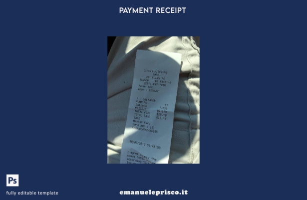 modello di ricevuta di pagamento del negozio Circle K in stile verificato